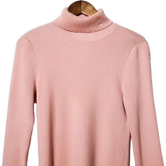 Lauren Ralph Lauren Womens Pink Turtleneck Sweater Size M LRL VTG 90s Cotton - Picture 4 of 10